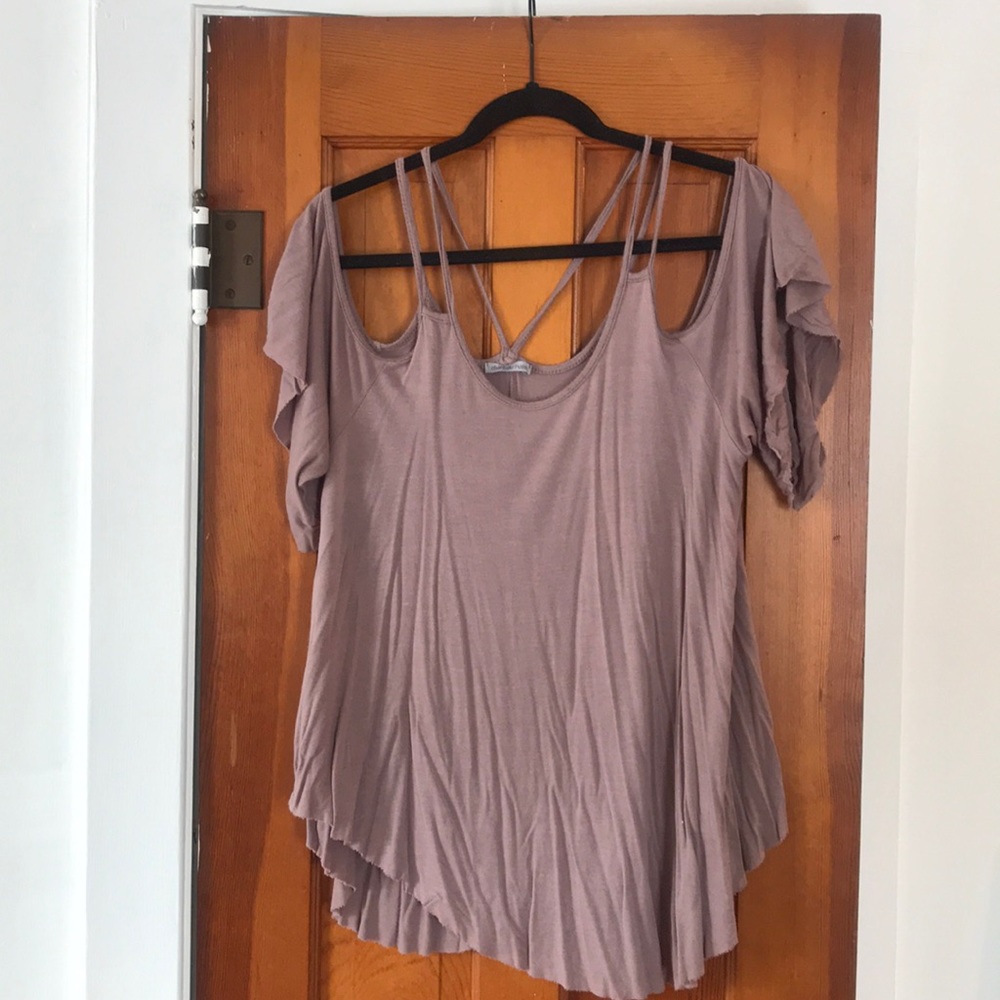 Mauve Off/ Cold Shoulder Tee